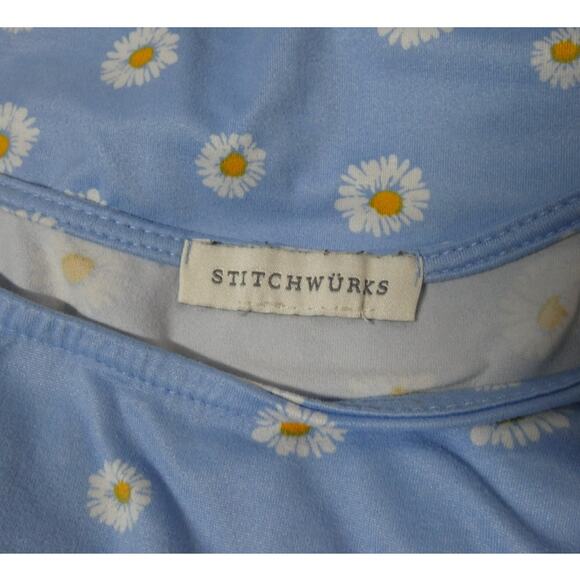 Stitchwurks Daisy Printed Top Twist Hem Short Sleeves M/L? - Picture 5 of 5